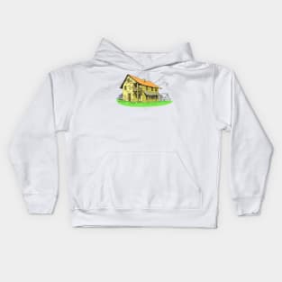 House in old Europe style_02_light color Kids Hoodie